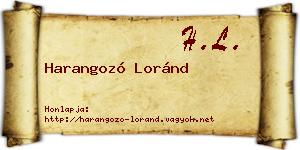 Harangozó Loránd névjegykártya