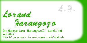 lorand harangozo business card